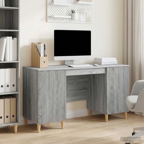 vidaXL Bureau Sonoma gris 142,5 x 50 x 75 cm Bois d'ingénierie (1/5)