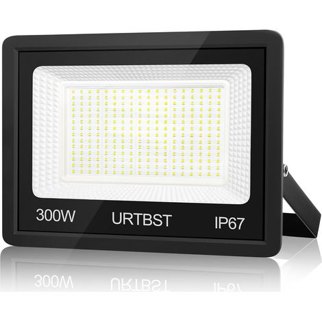Projecteur LED d'extérieur 300 W 30 000 lm Étanche IP67 7000 K Blanc froid Super lumineux Pour jardin, garage, cour, couloir, allée