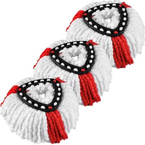 Microfiber cloths compatible with Vileda Turbo 2 in 1 EasyWring & Clean cleaning head [Red & White] (1/4)