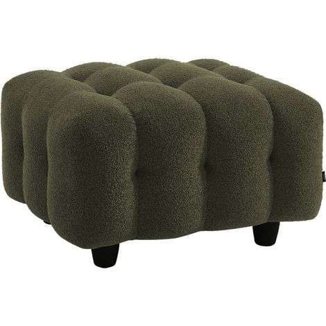 sweeek - Sitzhocker Fußhocker mit strukturiertem Bouclébezug für 3-Sitzer Sofa Leon