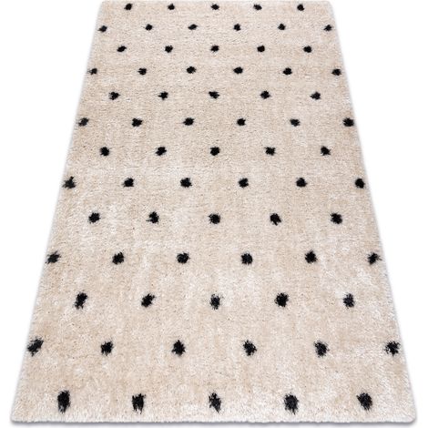 Tapis FLUFFY 2370 shaggy points - crème / anthracite beige 160x220 cm