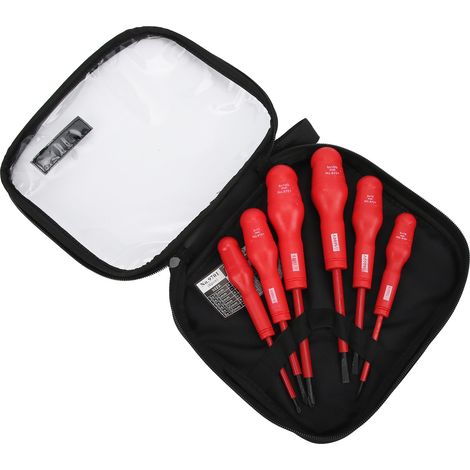 Jeu de 7 tournevis isolés haute tension avec embouts 9701, livré en sachet PE (1/5)
