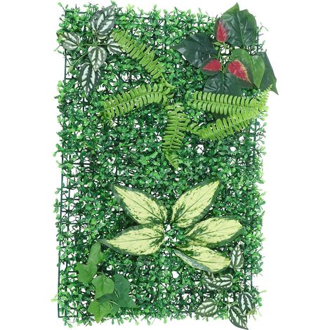 Realistic and Vibrant Plastic Wall Panel of Artificial Plants in Grid Design, Fade-Resistant Wall Decoration for Shops and Walls (1/5)