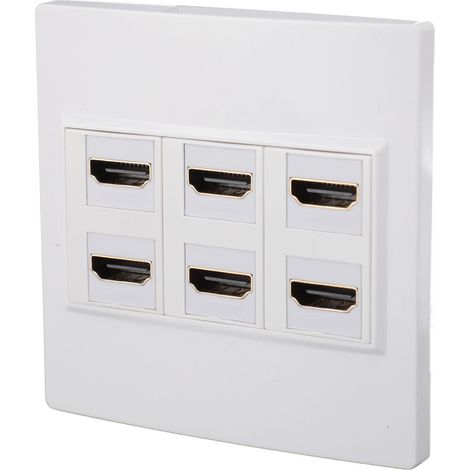 Plaque murale d'interface multimédia haute définition professionnelle 4K 3840x2160 60Hz 6 ports Keystone pour la maison (1/5)
