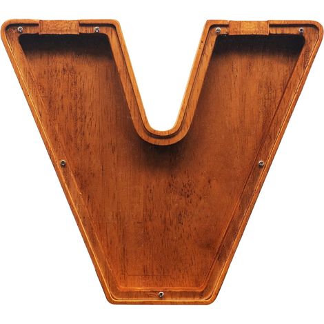 Tirelire en bois en forme de lettre - Crefun HM284R Neuve, grande tirelire personnalisée de 23 cm, tirelire pour enfants, tirelire pour garçons, décoration de salon avec autocollants lettres (1/5)