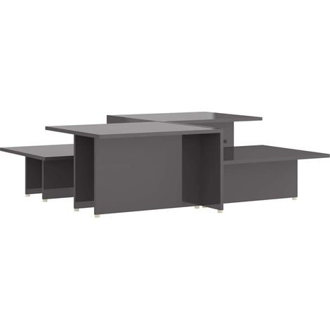 Coffee Tables 2 pcs High Gloss Grey 111.5x50x33 cm Engineered Wood vidaXL (1/5)