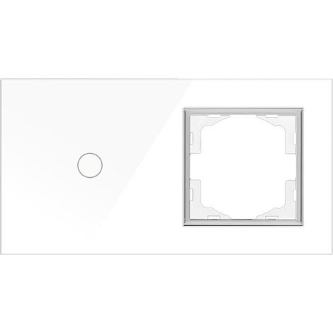 IluminaShop - Interruptor Tactil de Cristal Blanco Empotrable Simple + Mecanismo + Marco Individual (1/3)