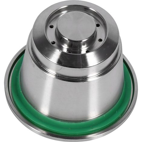 Capsule à café réutilisable en acier inoxydable avec cuillère pour machine Nespresso (1/5)