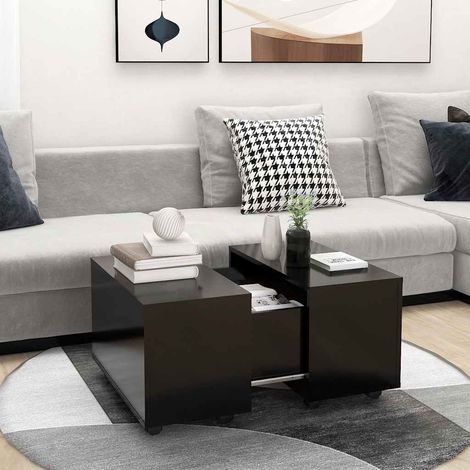 vidaXL Tavolino da Salotto Nero 60x60x38 cm in Legno Multistrato