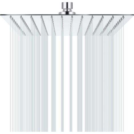 Pommeau de douche carré 30x30 cm – Acier inoxydable – Inclinable à 30° – Haute pression économe en eau – Compatible avec flexibles standards (1/5)