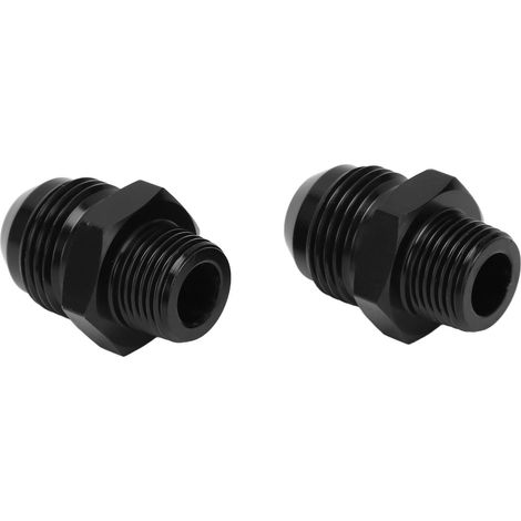 pièces Raccord droit 10AN vers 3/8 NPT Adaptateur de conduite de carburant Aluminium anodisé noir pour tuyaux d'huile, d'eau, de gaz (1/5)