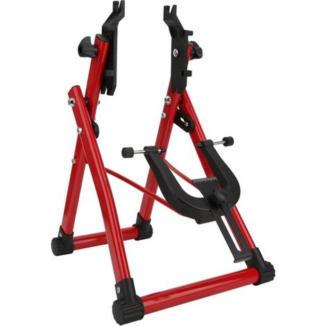 Bicycle Wheel Adjustment Stand, Home Bicycle Repair Maintenance Tool Accessory (Red) (1/5)