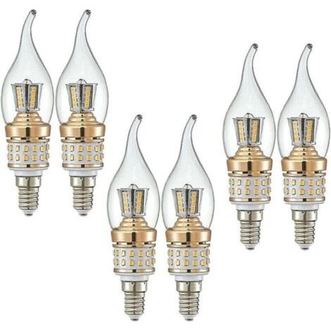 Ampoules Bougies LED E14 10W Petites Ampoules à Vis Candélabre LED Non Graduable Lustre Blanc Chaud 3000K Lampes à Économie D'énergie Vintage(Équivalent à 90W) 6Paquets (1/5)