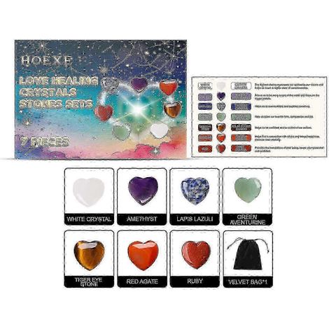 Ensemble de cristaux Hoexe Love en forme de cœur - Décoration intérieure pour salon et chambre - Ornements en cristal (1/5)