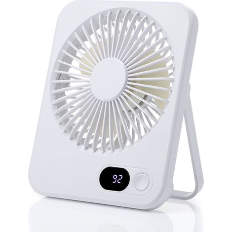 Mini-USB-Tischventilator mit Akku, leiser, tragbarer Ventilator mit Akkuanzeige (1/5)