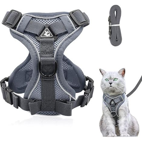 Adjustable Cat Harness Cat Harness Soft Cat Harness Chest Harness for Cats Puppies Deep Blue S (1/5)