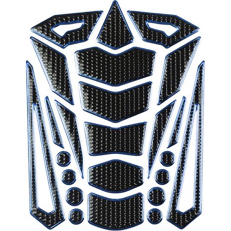 Protecteur de protection de réservoir universel moto gaz carburant réservoir de carburant autocollants autocollants protecteur de réservoir de Traction Pad caoutchouc souple(bord bleu)..