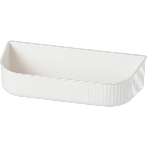 Estante adhesivo blanco sin necesidad de taladrar, organizador de pared para ducha/cocina, soporte para champú.