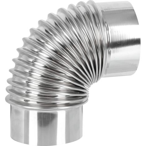 Poêle Inoxydable en Acier Cheminée Coude Tuyau D' échappement Poêle À Bois Cheminée Coude Chauffage Poêle Fumées D' échappement de Tuyau 10Cm (1/4)