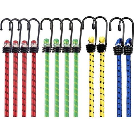 12 pcs 45cm tendeurs avec Crochets, Sangles élastiques Multi-usages pour Voiture, vélo, Camping et Rangement (1/5)