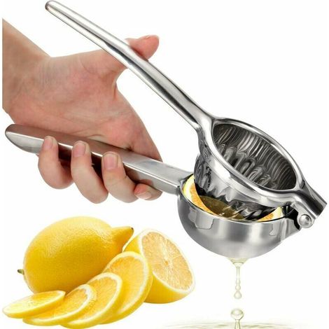 Presse agrumes OVOS Presse citron manuel incassable en acier inoxydable 18/10 (sans bisphénol A), pour un maximum de jus, passe au lave-vaiselle (Acier inox) (1/4)