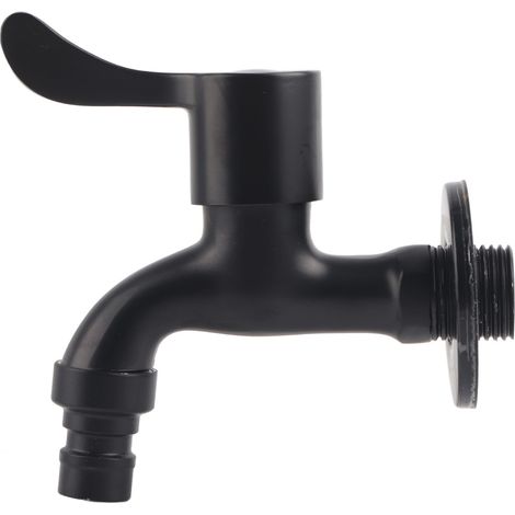 Robinet mural noir en acier inoxydable 304 pour jardin, salle de bain et machine à laver (1/5)