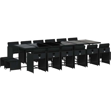 Maison Exclusive - Set de muebles jardín 17 pzas con cojines ratá (1/5)