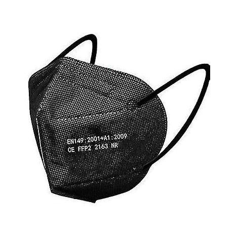 Masques pour enfants KN95, masques FFP2 à cinq couches de protection - Lot de 200 - Noir (1/3)