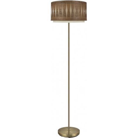 Pavimento del soggiorno alexandra 1xe27 pelle/legno scuro 162x40x40 cm