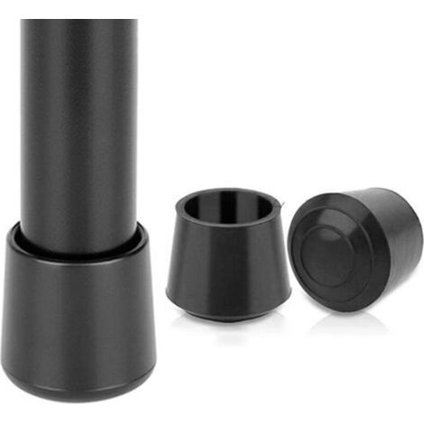 (Black) 16 Rubber Tips - For Table, Chair, Furniture Legs - Different Colors and Sizes Available (19 or 20mm, Black) (1/5)