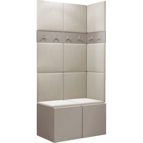 Conjunto para recibidor Pinis I, Manila 02, 186x84x46cm, Aglomerado laminado, Tapiz, Colocada, Montada en la pared
