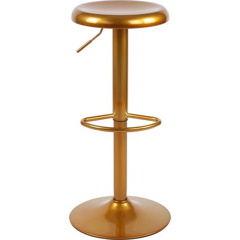 Sgabello da bar x1 altezza regolabile con poggiapiedi design moderno in metallo color oro 100005776