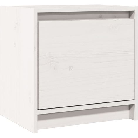 Maison Exclusive - Mesita de noche madera maciza de mango blanco