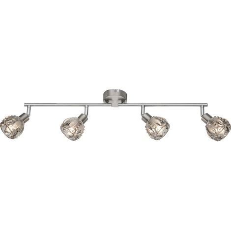 Plafonnier LED salon salle à manger spot en verre cristal rail lumineux spot réglable (1/2)