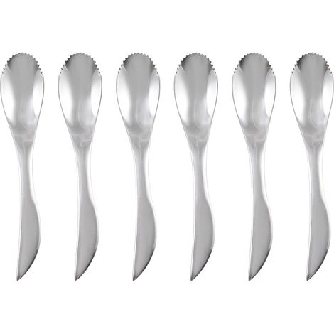 Lot de 6 cuillères à pamplemousse et kiwi en acier inoxydable, coloris argenté - PANGIVO (1/2)