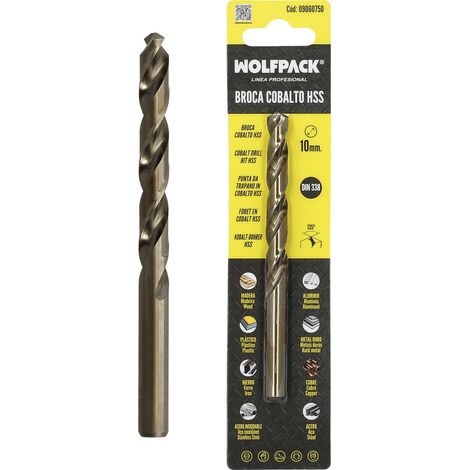 Foret cylindrique de 10 mm en HSS cobalt DIN 338 (blister de 2 unités) (1/5)