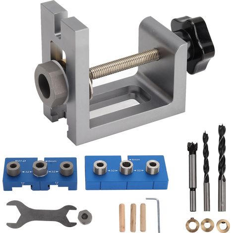 Positionneur de perçage excentrique 3 en 1, gabarit d'assemblage en alliage d'aluminium pour menuiserie et bricolage (1/5)