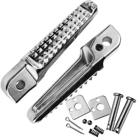 Pièces de modification pour moto - Pédales en alliage d'aluminium - Résistantes à l'usure - Universelles - Argentées (1/3)