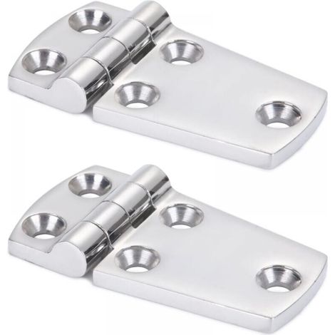2pcs 38mm x 70mm Metal Door Hinges, Heavy Duty Steel Hinges for Boats, Cabinets, Decks, Stainless Steel Hinges, Marine Garages (1/5)