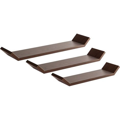 3er-Set Wandregale Wohnzimmer Wandregal modernes Regal Barchetta - Wenge (1/4)