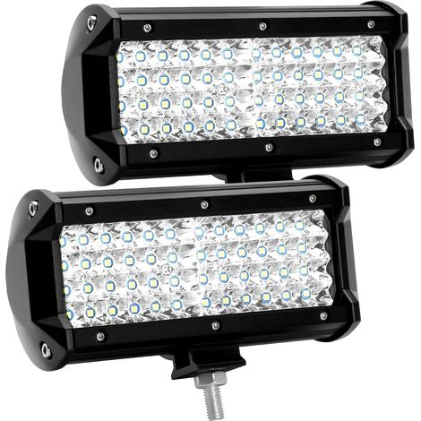 Phare de Travail LED 12V 7 Pouces Etanche IP67 Spot Flood 27,000lm Feux Antibrouillard pour Voiture Camion SUV Bateau (2 PCS) (1/5)