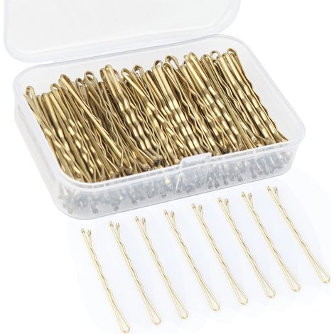 150 épingles à cheveux, pinces à cheveux, épingles à cheveux pour femmes, épingles de coiffure avec boîte de rangement qd Blonde (1/5)