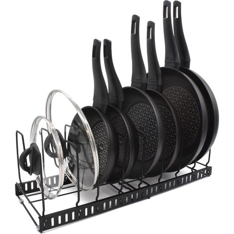 Rangement couvercle casserole, Rack de rangement cuisine à 9 fentes, Rangement poele, couvercle, organisateur poele, casserole, porte casserole cuisine (1/5)