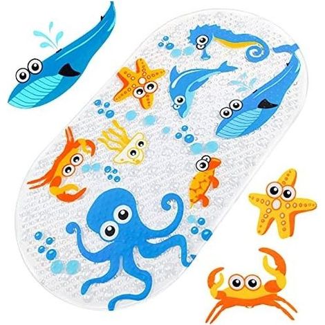 Cartoon Bath Mat Non-Slip Bathtub Mat with Suction Cup Shower Mat (1/4)