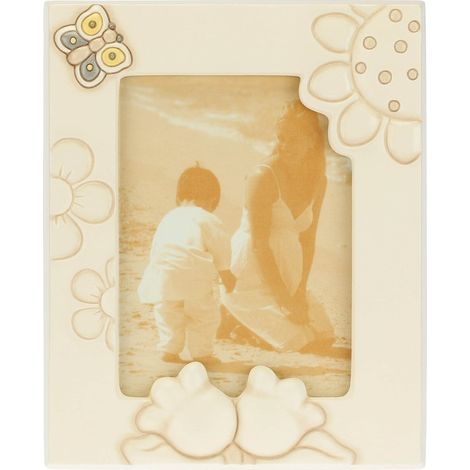 Cadre photo - Accessoires pour la maison - céramique, cadre en bois de pin et verre - 20,4 x 25,1 format photo 12,2 x 17 cm (1/4)