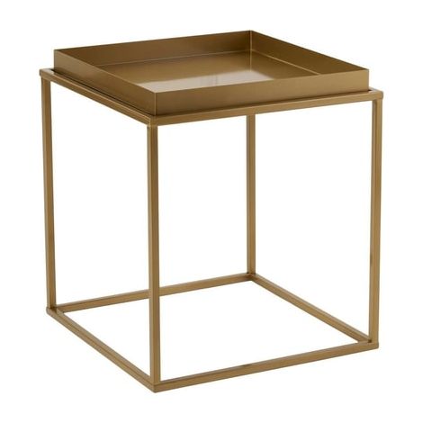 Table d'appoint carrée 45x45x52 cm en métal doré - SEMA (1/3)