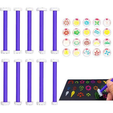 Outil de Pointage à 20 Pétales 3D Impression Double Face Outil Mandala, Nettoyable, Pour Roche/Cartes/Créations