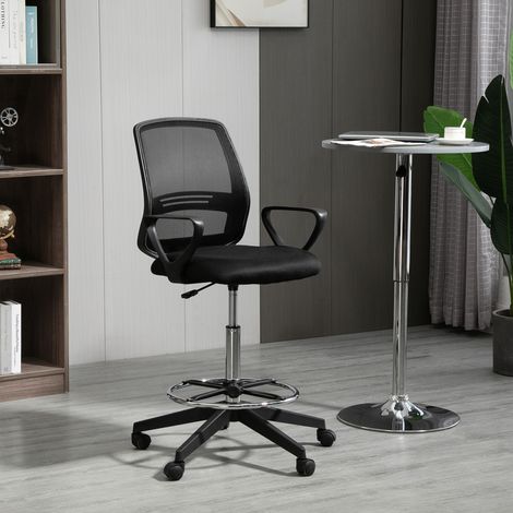 Fauteuil de bureau chaise de bureau assise haute réglable tabouret de bureau pivotant 360° maille respirante