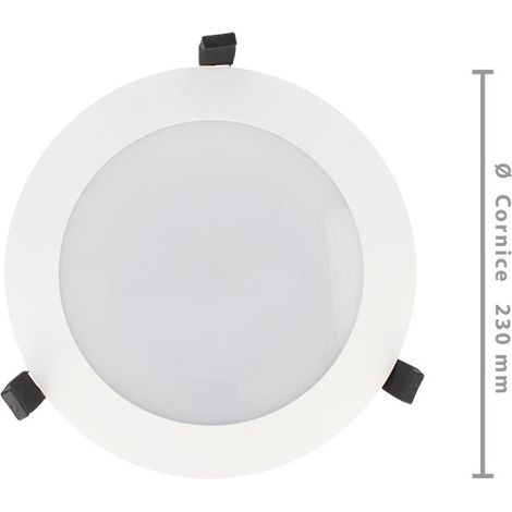 Lampada Faro Led Incasso Da Soffitto 38W Bianco Caldo Rotondo Per Negozio Diametro 230mm IP44 (1/3)