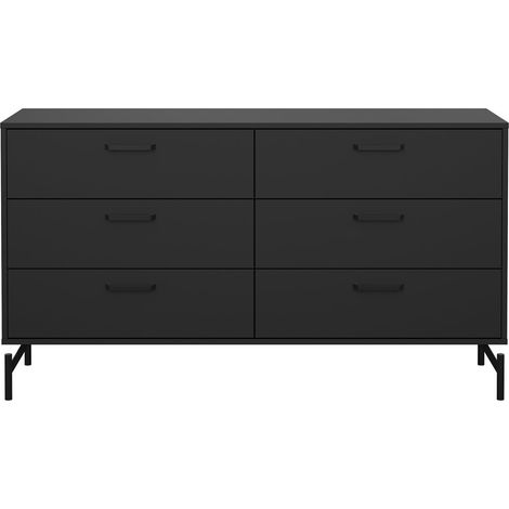 Dana commode 6 tiroirs noir mat. (1/5)